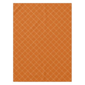 燃えたオレンジ、ニュートラル、格子模様の綿 テーブルクロス (正面)
