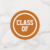 燃えたオレンモダンジサークル写真卒業 コンフェッティ (スモール正面)