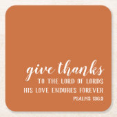 燃えたオレン与えジュ感謝していンの宗教の感謝祭 スクエアペーパーコースター (正面)