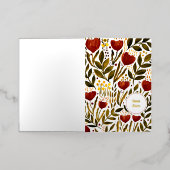 燃えたオレン最高のジの植物学の母の日 箔シーズンカード (外側レイダウン)