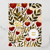 燃えたオレン最高のジの植物学の母の日 箔シーズンポストカード (正面)