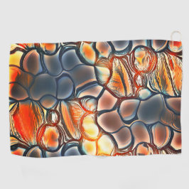 燃えたシアンとエンバーオレンジの丸みを帯びた形状 ゴルフタオル