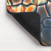 燃えたシアンとエンバーオレンジの丸みを帯びた形状 マウスパッド (コーナー)