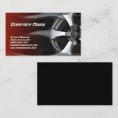 燃えたタイヤリム自動修理サービスレッドカード 名刺 (正面/裏面)