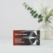 燃えたタイヤリム自動修理サービスレッドカード 名刺 (スタンド正面)