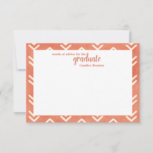 燃えたモダンオレンジ色の矢印アドバイスの単語 招待状 (正面)