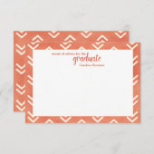 燃えたモダンオレンジ色の矢印アドバイスの単語 招待状 (正面/裏面)