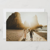 燃えた伝統的オレンジ色のエレガントな結婚式 セーブザデート (裏面)