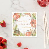 燃えた水の色かぼちゃの秋フローラベビーシャワー スタンダードカクテルナプキン (インサイチュ)