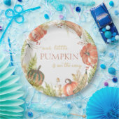 燃えた水の色かぼちゃの秋フローラベビーシャワー ペーパープレート (パーティー)