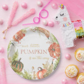 燃えた水の色かぼちゃの秋フローラベビーシャワー ペーパープレート (パーティー)