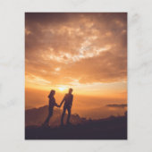 燃えた素朴オレンジ色の写真の予算の結婚式の招待 (裏面)