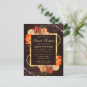 燃えた素朴オレンジ色の秋の花Sweet sixteen ポストカード (スタンド正面)