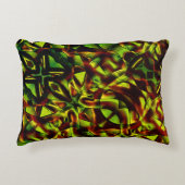 燃えた緑のリボンの変形した結び目 アクセントクッション (正面)