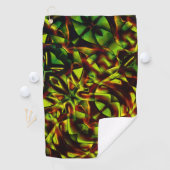 燃えた緑のリボンの変形した結び目 ゴルフタオル (インサイチュ)