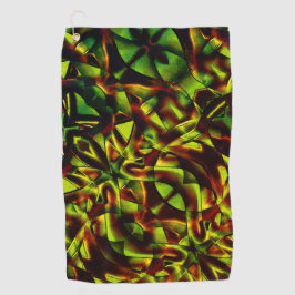 燃えた緑のリボンの変形した結び目 ゴルフタオル