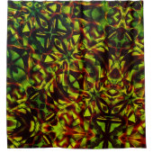 燃えた緑のリボンの変形した結び目 シャワーカーテン (正面)