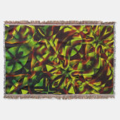 燃えた緑のリボンの変形した結び目 スローブランケット (正面)