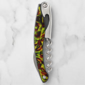 燃えた緑のリボンの変形した結び目 ソムリエナイフ (裏面)