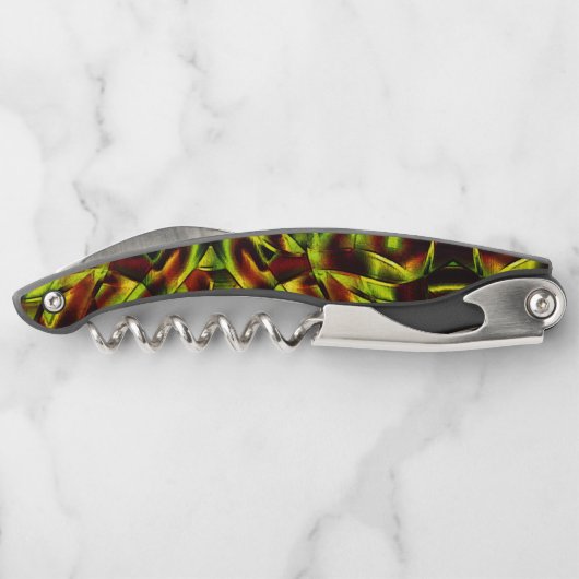 燃えた緑のリボンの変形した結び目 ソムリエナイフ (裏面)