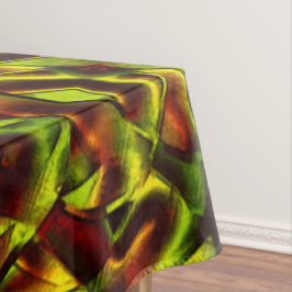 燃えた緑のリボンの変形した結び目 テーブルクロス