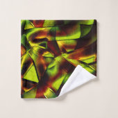 燃えた緑のリボンの変形した結び目 バスタオルセット (ウォッシュタオル)