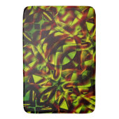 燃えた緑のリボンの変形した結び目 バスマット (正面縦)