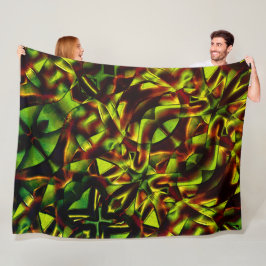 燃えた緑のリボンの変形した結び目 フリースブランケット