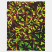 燃えた緑のリボンの変形した結び目 フリースブランケット (正面)