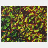 燃えた緑のリボンの変形した結び目 フリースブランケット (正面(横))