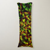 燃えた緑のリボンの変形した結び目 ボディピロー (正面縦)