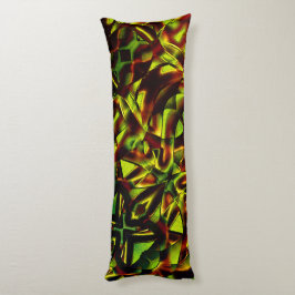 燃えた緑のリボンの変形した結び目 ボディピロー