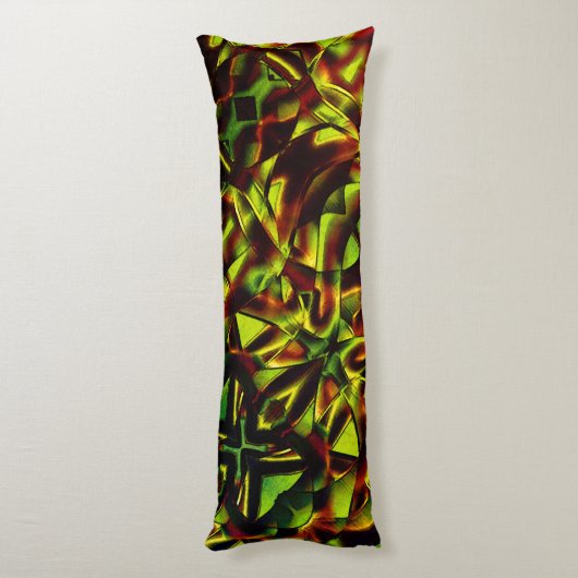 燃えた緑のリボンの変形した結び目 ボディピロー (裏面 (縦))