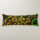 燃えた緑のリボンの変形した結び目 ボディピロー (正面)