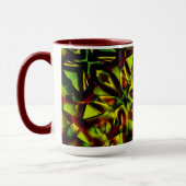 燃えた緑のリボンの変形した結び目 マグカップ (左)