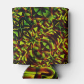 燃えた緑のリボンの変形した結び目 缶クーラー (裏面)