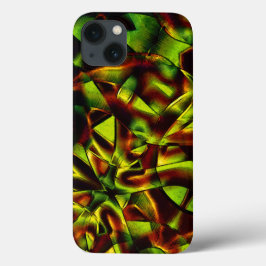 燃えた緑のリボンの変形した結び目 iPhone 13ケース