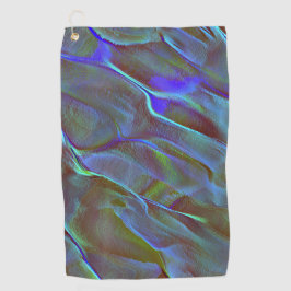 燃えた青い緑のサテン色のデジタルロック ゴルフタオル