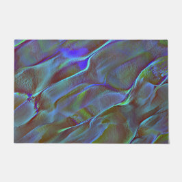 燃えた青い緑のサテン色のデジタルロック ドアマット