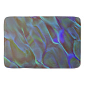 燃えた青い緑のサテン色のデジタルロック バスマット (正面)