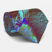 燃えた青い緑のデジタル粒状の岩のサテンシェード ネクタイ (ロール)