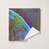 燃えた青い緑のデジタル粒状の岩のサテンシェード バスタオルセット (ウォッシュタオル)