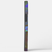 燃えた青い緑のデジタル粒状の岩のサテンシェード Case-Mate iPhoneケース (裏面 / 右)