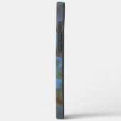 燃えた青い緑のデジタル粒状の岩のサテンシェード Case-Mate iPhoneケース (裏面 / 左)