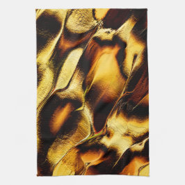 燃えた黄金または黄色がかったオレンジ色の粗い砂丘 キッチンタオル