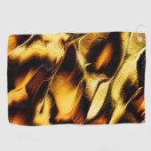 燃えた黄金または黄色がかったオレンジ色の粗い砂丘 ゴルフタオル (横)