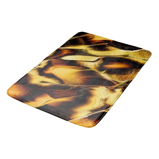 燃えた黄金または黄色がかったオレンジ色の粗い砂丘 バスマット (アングル)