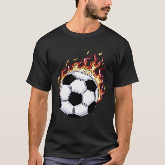 燃えているサッカー Tシャツ (正面)