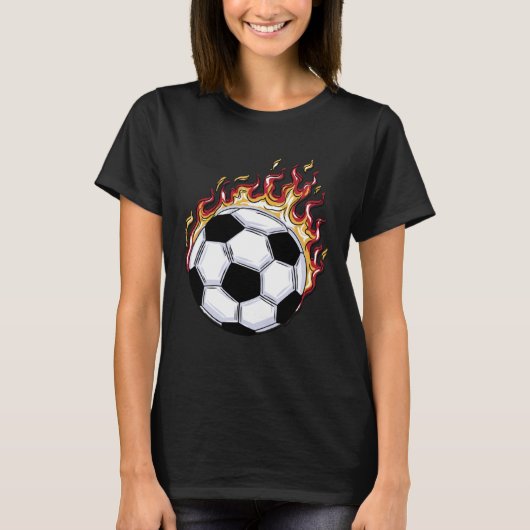 燃えているサッカー Tシャツ (正面)