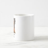 燃えている木の上の猫と消防士 コーヒーマグカップ (中央)